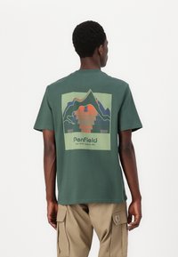 Penfield FOREFOUNDER MOUNTAIN BACK - Apdrukāts T-krekls - cilantro