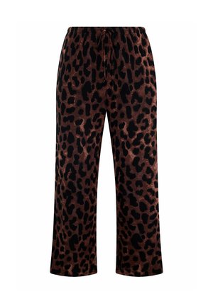 Yours Clothing, PLUS SIZE WIDE LEG TROUSERS - Stoffhose - dark brown