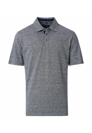 Kortærmet polo shirt i en meleret grå stof, med krave, tre knaplukninger og en afslappet pasform. Struktureret overflade.