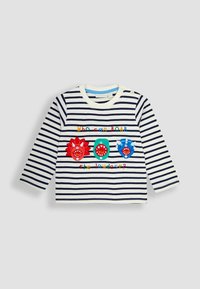JoJo Maman Bébé APPLIQUE - REGULAR FIT - Hosszú ujjú felső - ecru navy stripe dino