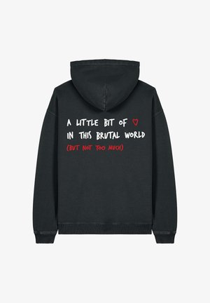 Mira Paris, LITTLE BIT OF LOVE EMBROIDERY OVERSIZED - Felpa con cappuccio - washed black