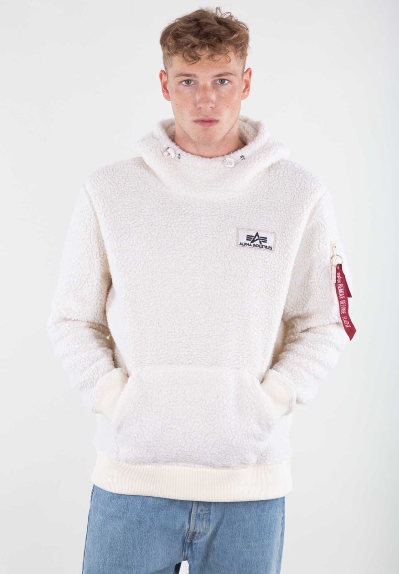 Alpha Industries TEDDY - Kapuzenpullover - off white