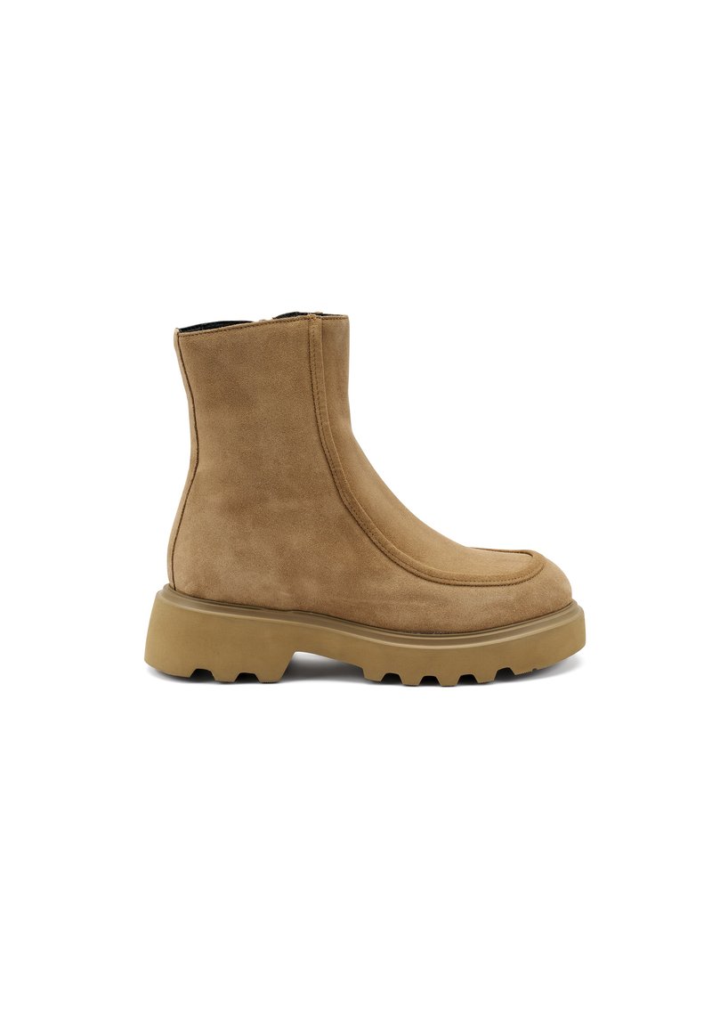 Frau Shoes WITH ADLER STITCHING - Enkellaarsjes met plateauzool - beige