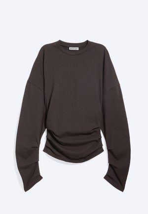 Weekday, PLEATED LONG SLEEVE - Hosszú ujjú felső - dark brown