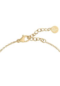 Aukso grandinėlė su krabų užsegimu ir prailginimo grandinėle. Yra mažas apvalus žyme su logotipu. Lygus paviršius ir blizgantis apdaila.