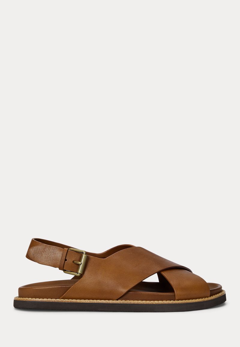 Polo Ralph Lauren ZANE LEATHER SANDAL - Sandaalit nilkkaremmillä - tan