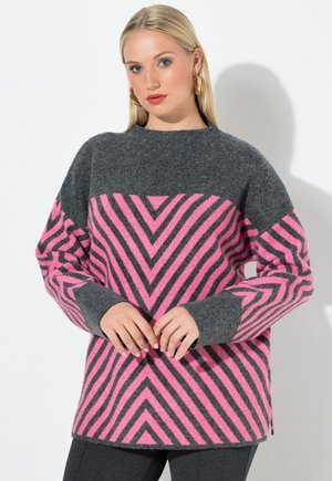 GRAPHIC STRIPE LONG SLEEVE TURTLENECK - Svetr - flamingo