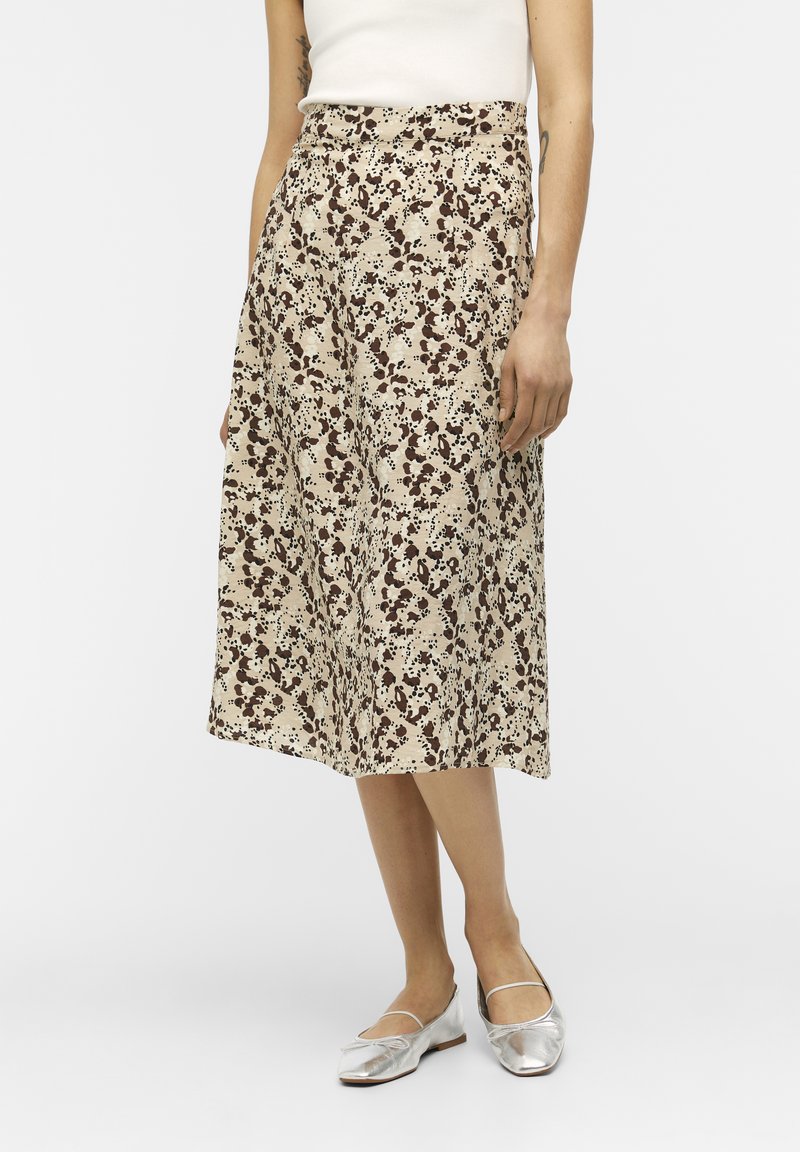Objsanne Re Mid Waist Ankle Skirt Sandshell