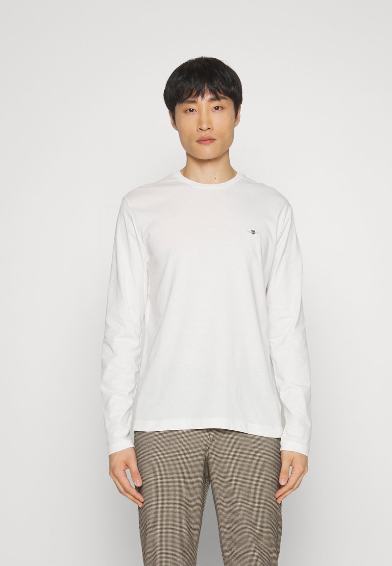 GANT - REG SHIELD - Top s dlouhým rukávem - off-white, Zvětšit