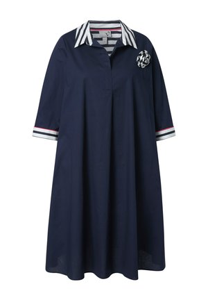 , STREIFEN, A-LINIE, V-AUSSCHNITT, 3/4-ARM - Skjortekjole - marine