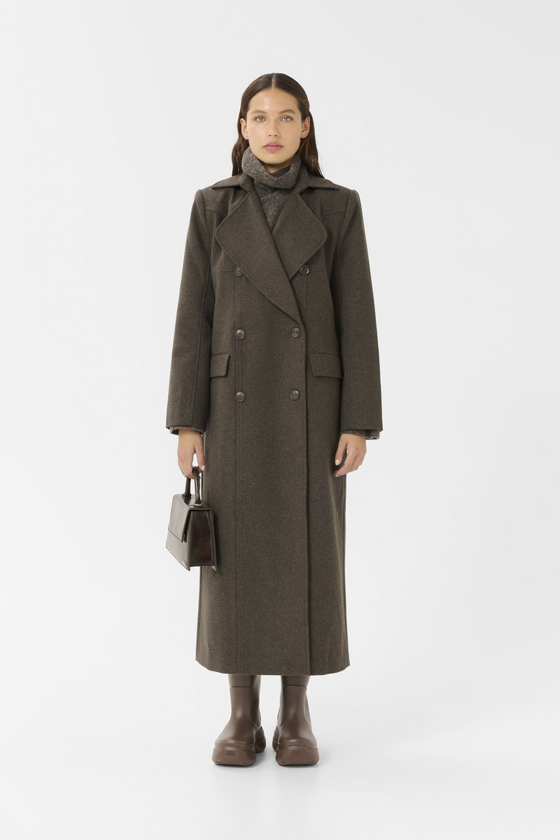 Gestuz ZINKA LONG COAT - Classic coat - dark mole