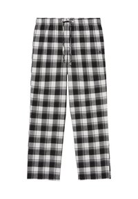 Svart- och vitrutiga pyjamasbyxor med elastisk midja och justerbar dragkedja. Tillverkade i mjukt tyg med ett klassiskt rutig mönster.