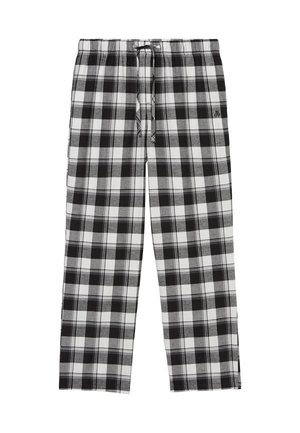 Svart- och vitrutiga pyjamasbyxor med elastisk midja och justerbar dragkedja. Tillverkade i mjukt tyg med ett klassiskt rutig mönster.