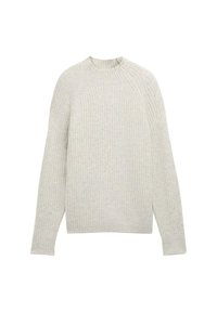 MIT STEHKRAGEN - Strickpullover - marble beige melange