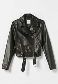 Bershka Veste en similicuir - black