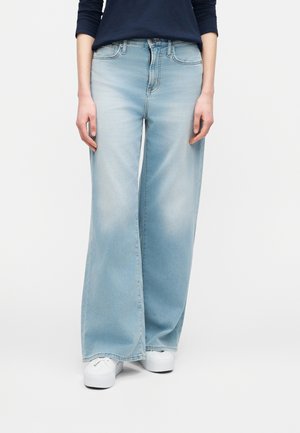 WIDE LEG KNIT LIKE - Wide leg - light blue denim