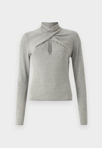 Keyhole Mini Mockneck Sweater - Jumper - dark grey