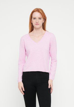ONLLOYAL LIFE V NECK - Jersey de punto - super pink/melange