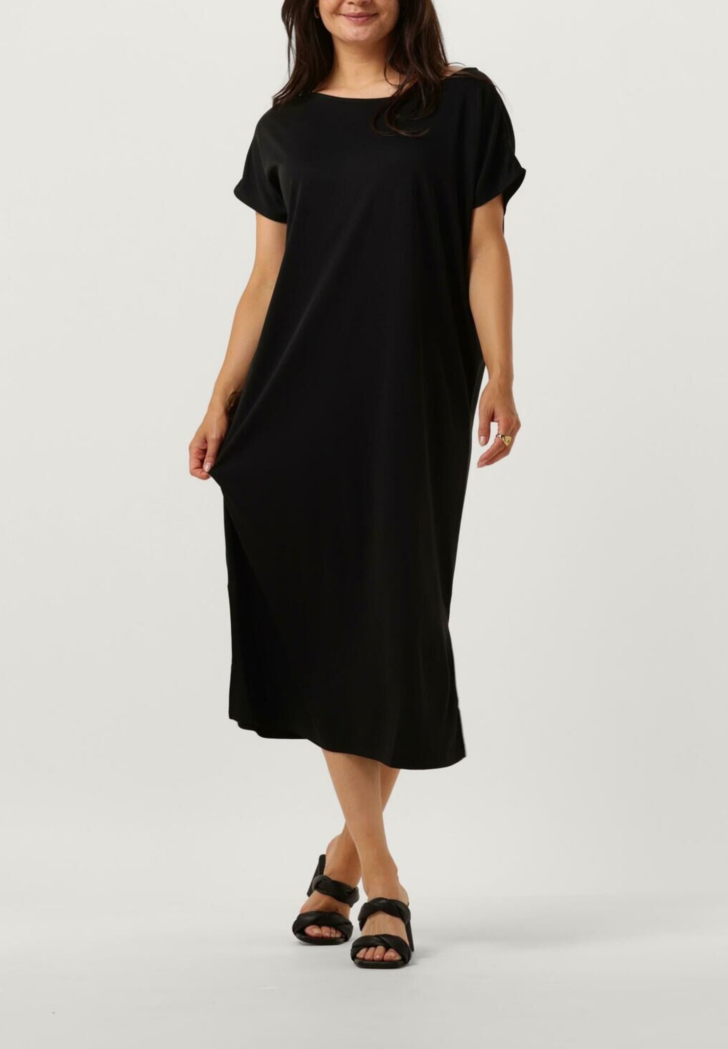 Midi Jurk Zwart Jurkje Zalando Midi Dress Zwart Minus SHORT SLEEVE