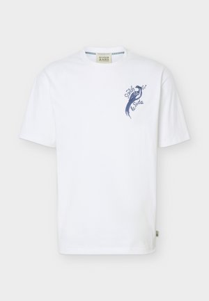 Scotch & Soda, DELFTS BLAUW FRONT AND BACK ARTWORK RELAXED FIT - T-shirt imprimé - bright white