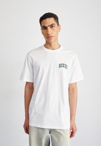 Dickies AITKIN CHEST TEE - Camiseta estampada - white/dark forest