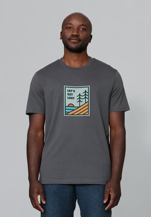 watapparel LET'S GET LOST - T-shirt print - anthracite