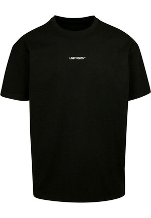 Sort t-shirt lavet af bomuld med korte ærmer. Har et hvidt "LOST YOUTH™" logo på brystet. Afslappet pasform med rund halsdesign.