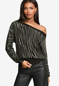 Lipsy ANIMAL SLASH NECK - Džemper - grey