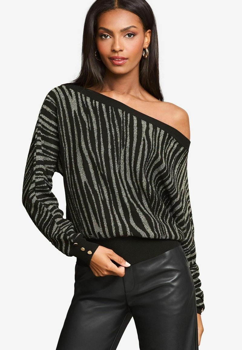 Lipsy ANIMAL SLASH NECK - Džemper - grey