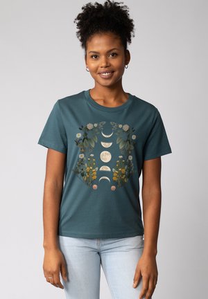 watapparel MOONPHASES FLOWERS - T-shirt print - stargazer