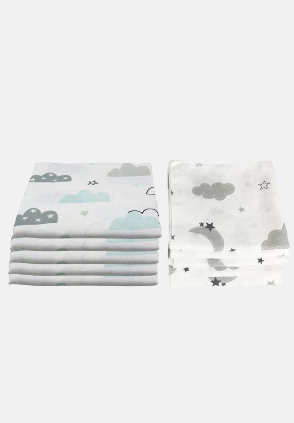 10 PACK  - Mullwindel - wolken 5 grau, 5 mint