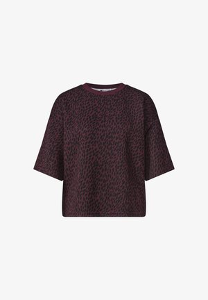 Street One, KURZARM SWEATSHIRT MIT RUNDHALS - T-shirt imprimé - rustic rouge