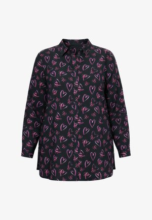 Studio Untold, SHIRT, STRAIGHT SHAPE, HEART BOWS, LONG SLEEVE - Camicia - black