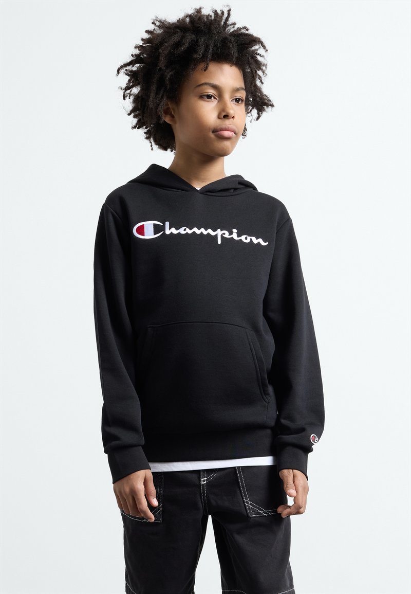 Champion - ICONS HOODIE CONTRAST LOGO UNISEX - Jersey con capucha - new black, Ampliar