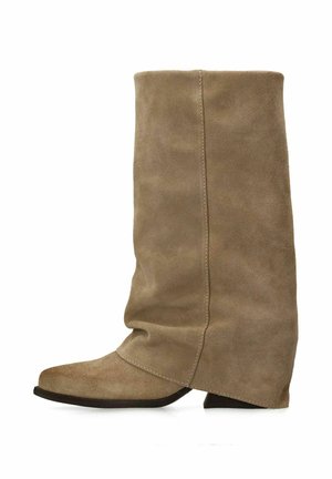 MIT UMSCHLAG - Bottes de cowboy / motard - beige