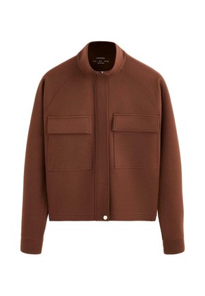 OYSHO, COTTON PIQUÉ POCKET JACKET - Lichte jas - brown