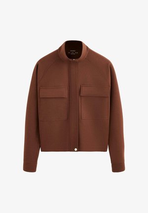 OYSHO, COTTON PIQUÉ POCKET JACKET - Lichte jas - brown