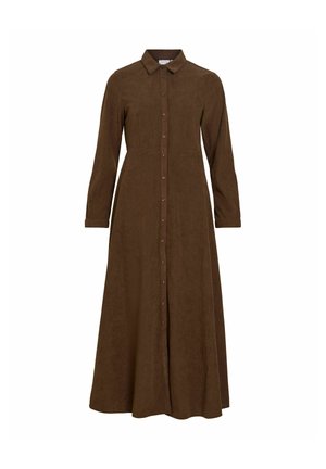 VILA, SHIRT DRESS VIELSA MIDI - Дълга рокля - coffee bean1