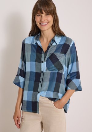 Cecil, KURZARM HEMDBLUSE MIT KAROMUSTER - Chemisier - urban dark blue