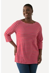 Ulla Popken RAYÉ EN PIMA ENCOLURE BATEAU ET MANCHES - Langarmshirt