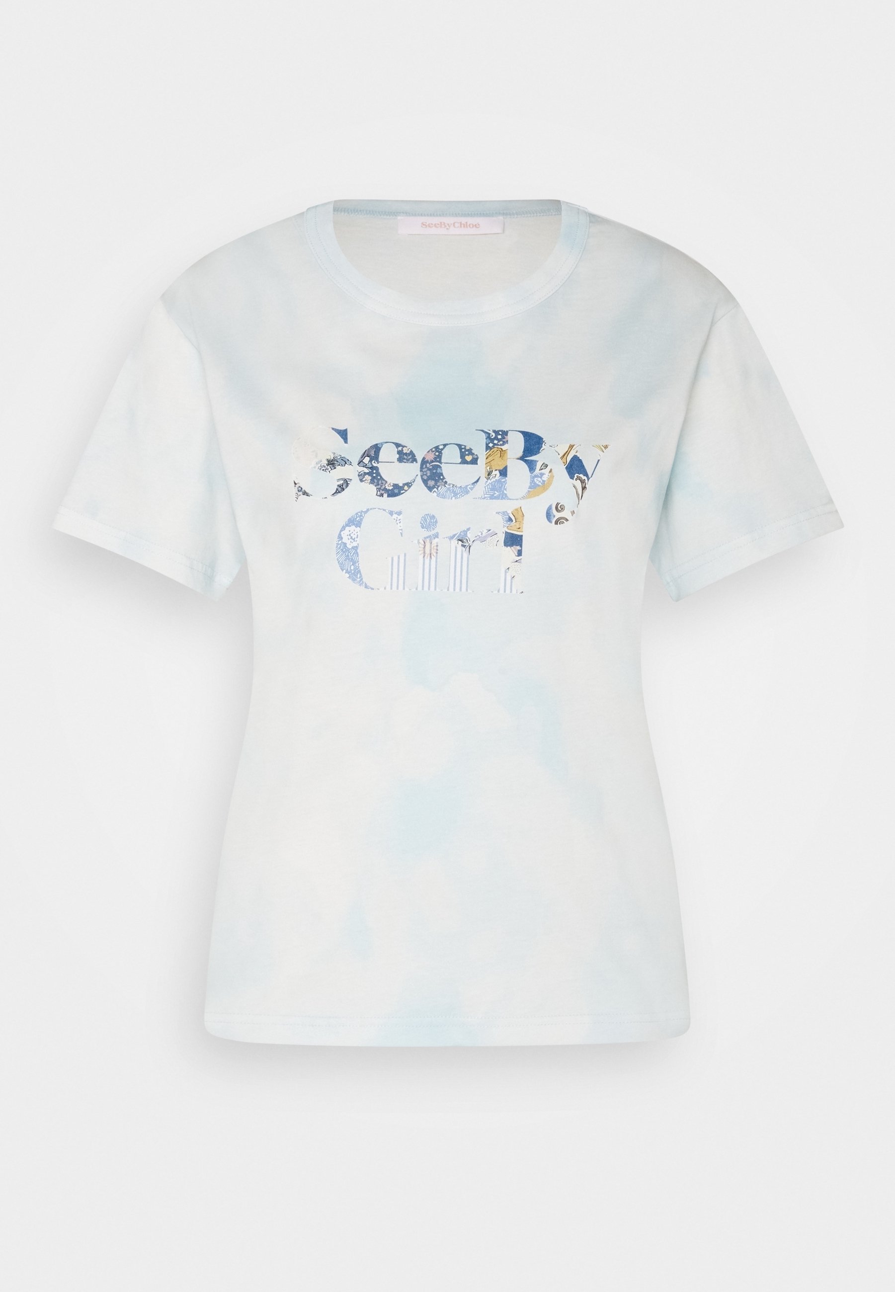 See by Chloé T-shirt z nadrukiem/jasnoniebieski melanż