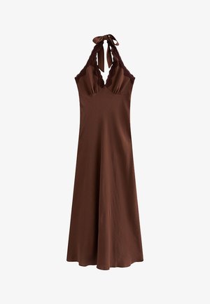 New Look, LACE TRIM HALTERNECK MIDI - Robe longue - dark brown