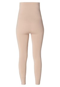 Beiga högmidjade leggings i stretchigt, slätt tyg med en figurnära design. Har en sömlös baksida och ankellång längd.