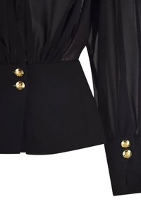 Elisabetta Franchi IN GEORGETTE CON BASCHINA - Camicetta - nero