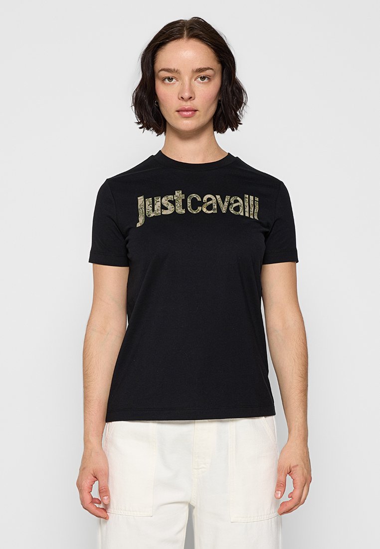Just Cavalli T-shirt print zwart