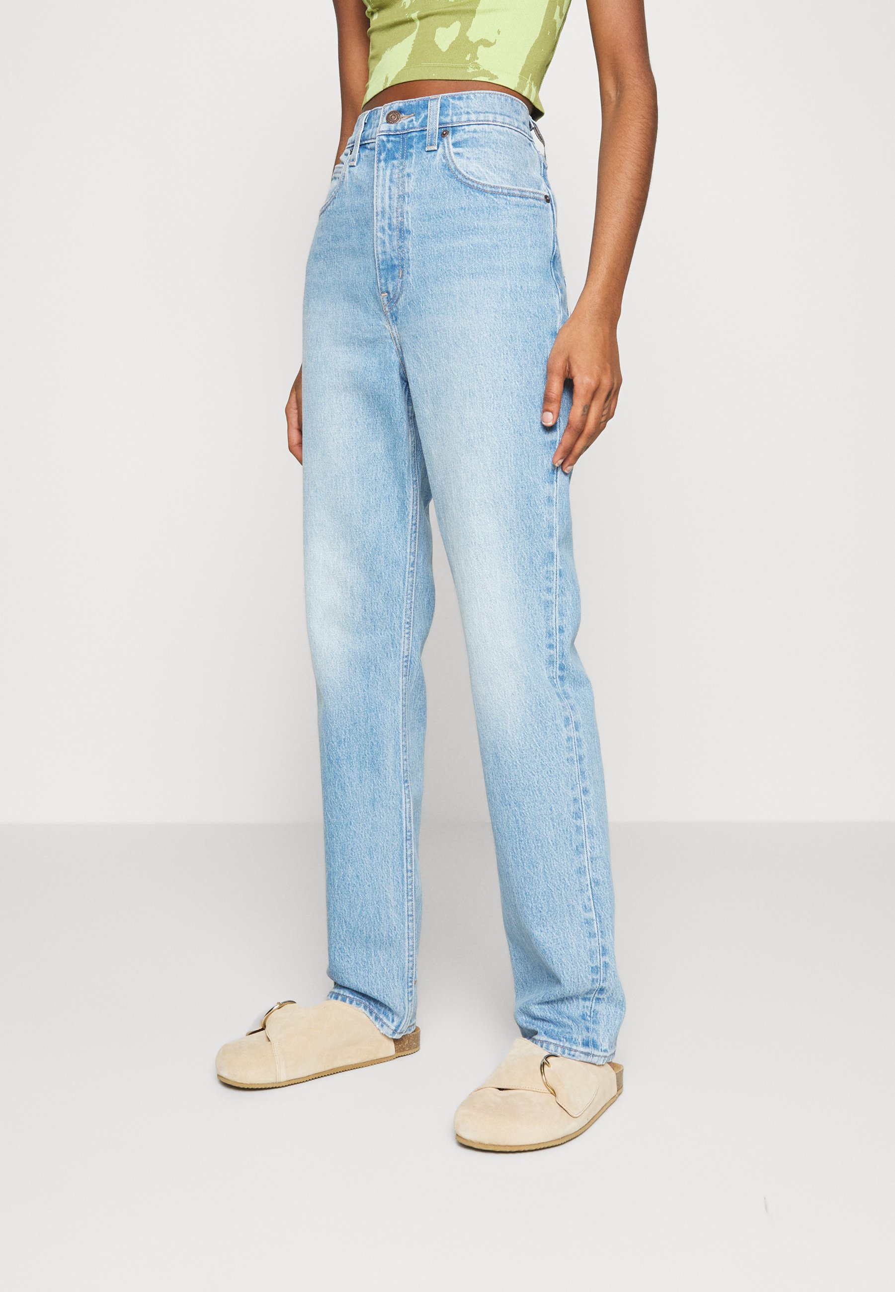 70's High Slim Straight Jeans - Blue