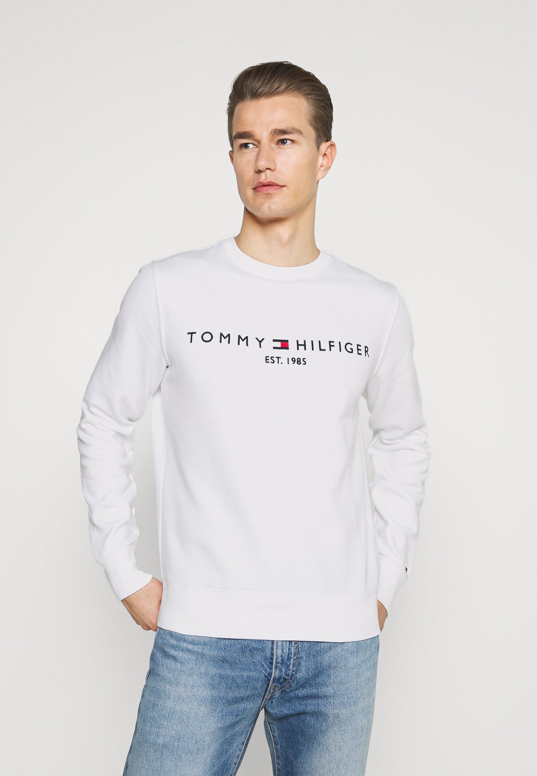 Tommy Hilfiger LOGO - Sweatshirt - white/off-white - Zalando.ie