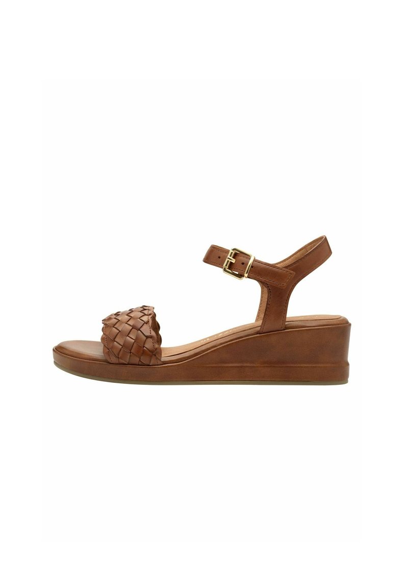 Marco Tozzi Sandalias de cuña - cognac