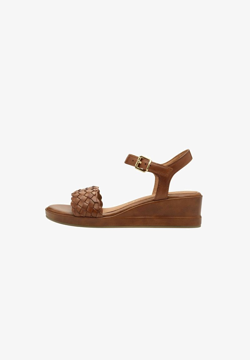 Marco Tozzi Sandalias de cuña - cognac