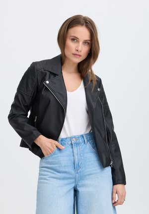 b.young, BYACOM CL BIKER - Chaqueta de cuero sintético - meteorite